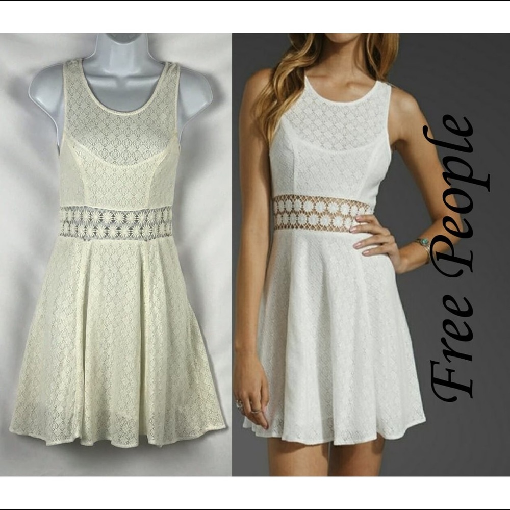 Free People Ivory Daisy Waist Dress